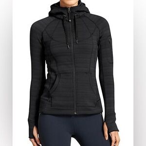 Striped Strength Hoodie Color Black Size XS